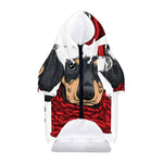 Christmas Santa Dachshund Print Dog Zip Up Hoodie