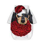 Christmas Santa Dachshund Print Dog Zip Up Hoodie