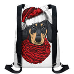 Christmas Santa Dachshund Print Drawstring Backpack