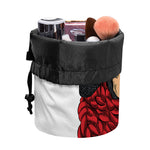 Christmas Santa Dachshund Print Drawstring Makeup Bag