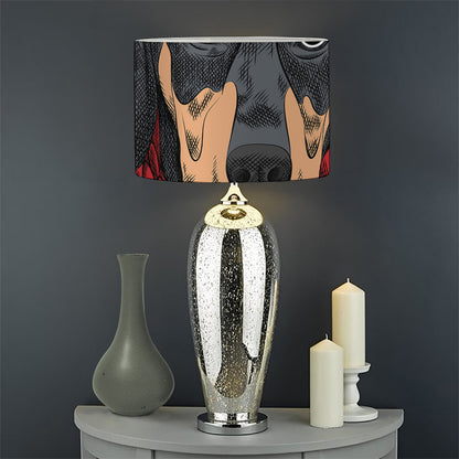 Christmas Santa Dachshund Print Drum Lamp Shade