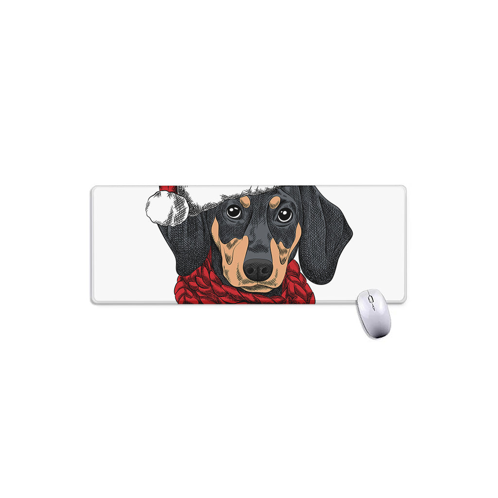 Christmas Santa Dachshund Print Extended Mouse Pad