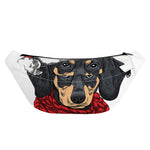 Christmas Santa Dachshund Print Fanny Pack