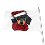 Christmas Santa Dachshund Print Flag