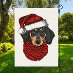 Christmas Santa Dachshund Print Garden Flag