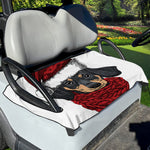 Christmas Santa Dachshund Print Golf Cart Seat Cover
