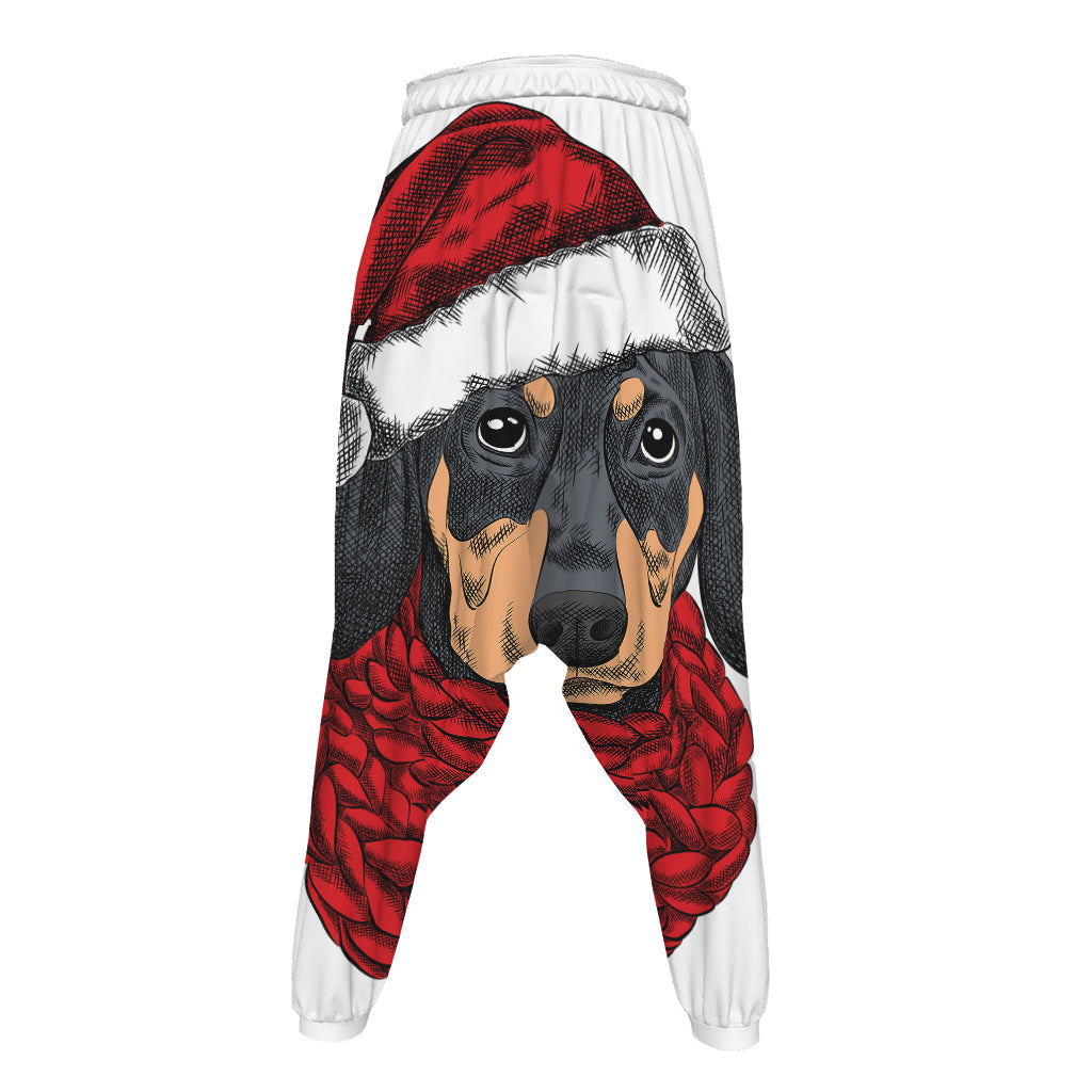 Christmas Santa Dachshund Print Hammer Pants