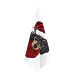Christmas Santa Dachshund Print Hand Towel