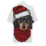 Christmas Santa Dachshund Print Hawaiian Shirt