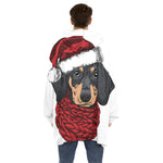 Christmas Santa Dachshund Print Hoodie Blanket