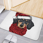 Christmas Santa Dachshund Print Indoor Door Mat