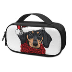 Christmas Santa Dachshund Print Insulin Cooler Travel Case