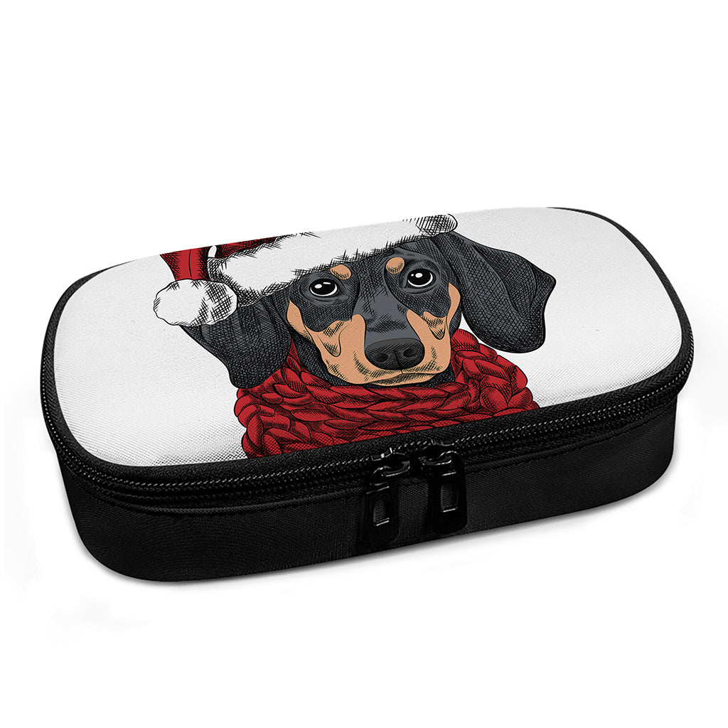 Christmas Santa Dachshund Print Insulin Cooler Travel Case
