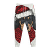 Christmas Santa Dachshund Print Jogger Pants