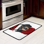 Christmas Santa Dachshund Print Kitchen Mat