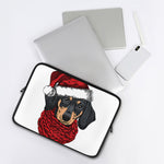 Christmas Santa Dachshund Print Laptop Sleeve