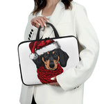 Christmas Santa Dachshund Print Laptop Sleeve With Handle