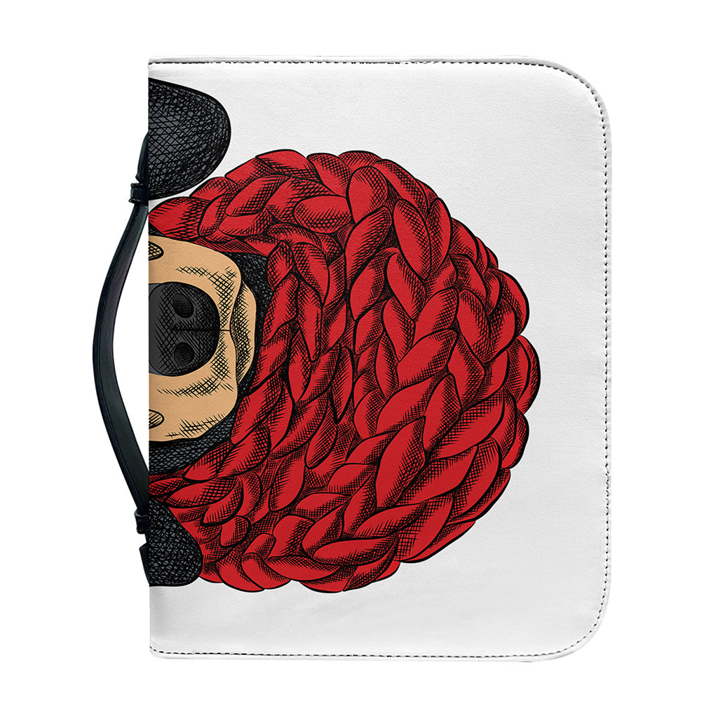 Christmas Santa Dachshund Print Leather Bible Cover