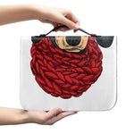 Christmas Santa Dachshund Print Leather Bible Cover