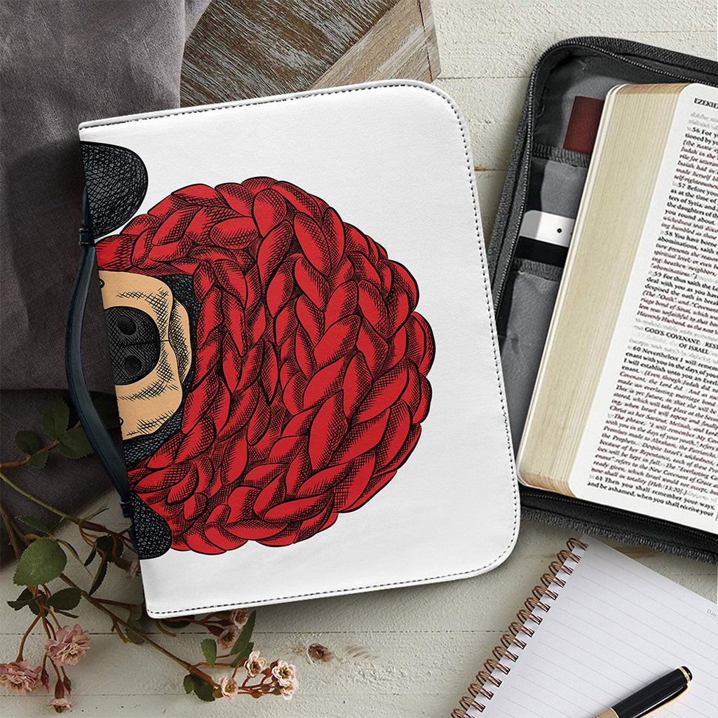 Christmas Santa Dachshund Print Leather Bible Cover