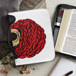 Christmas Santa Dachshund Print Leather Bible Cover