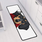 Christmas Santa Dachshund Print Long Kitchen Mat