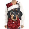 Christmas Santa Dachshund Print Long Sleeve Baseball Jersey