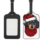 Christmas Santa Dachshund Print Luggage Tag