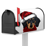 Christmas Santa Dachshund Print Mailbox Cover
