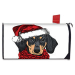 Christmas Santa Dachshund Print Mailbox Cover