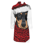 Christmas Santa Dachshund Print Men's Bathrobe