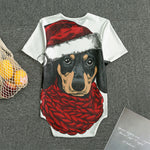 Christmas Santa Dachshund Print Men's Bodysuit