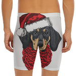 Christmas Santa Dachshund Print Men's Long Boxer Briefs