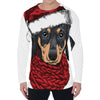 Christmas Santa Dachshund Print Men's Long Sleeve T-Shirt