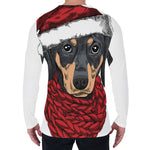 Christmas Santa Dachshund Print Men's Long Sleeve T-Shirt