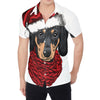 Christmas Santa Dachshund Print Men's Shirt