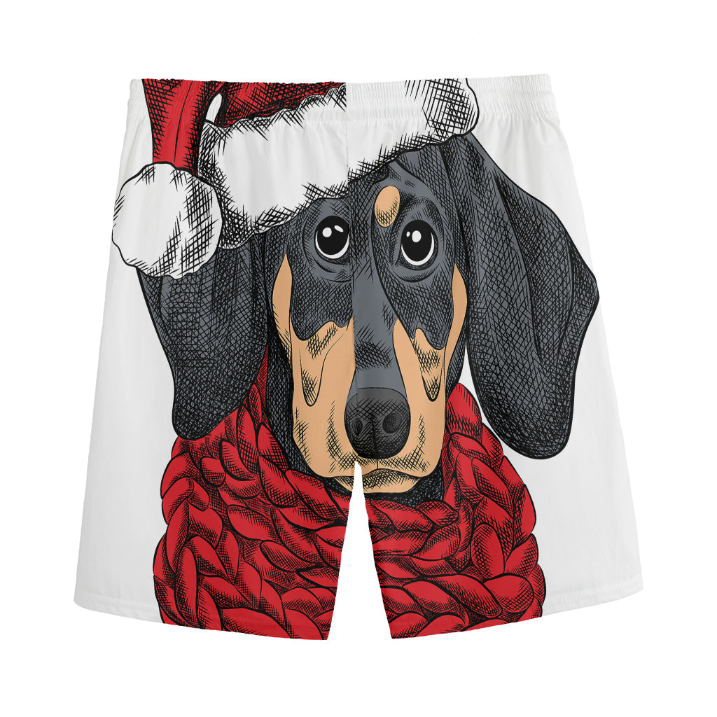 Christmas Santa Dachshund Print Men's Sports Shorts