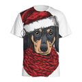 Christmas Santa Dachshund Print Men's Athletic T-Shirt