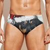 Christmas Santa Dachshund Print Men's Swim Briefs