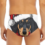 Christmas Santa Dachshund Print Men's Triangle Swim Briefs