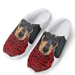 Christmas Santa Dachshund Print Mesh Casual Shoes