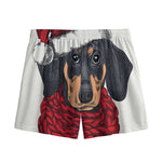 Christmas Santa Dachshund Print Mesh Shorts