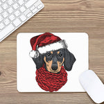 Christmas Santa Dachshund Print Mouse Pad