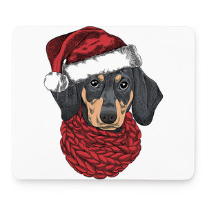 Christmas Santa Dachshund Print Mouse Pad