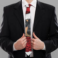 Christmas Santa Dachshund Print Necktie
