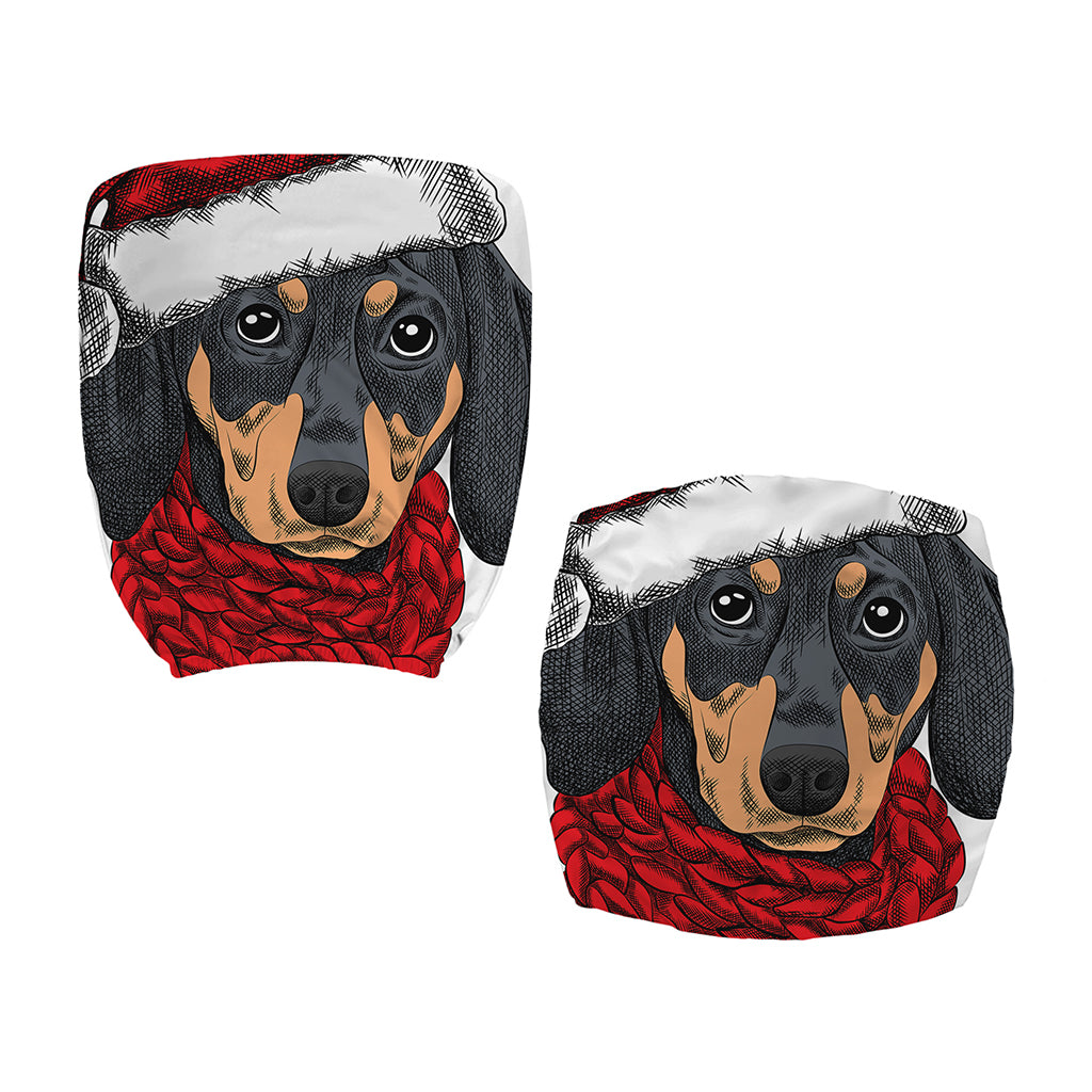 Christmas Santa Dachshund Print Office Chair Cover