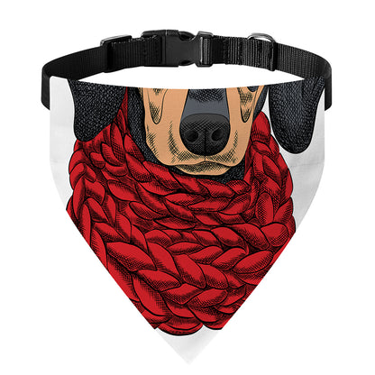 Christmas Santa Dachshund Print Over The Collar Dog Bandana