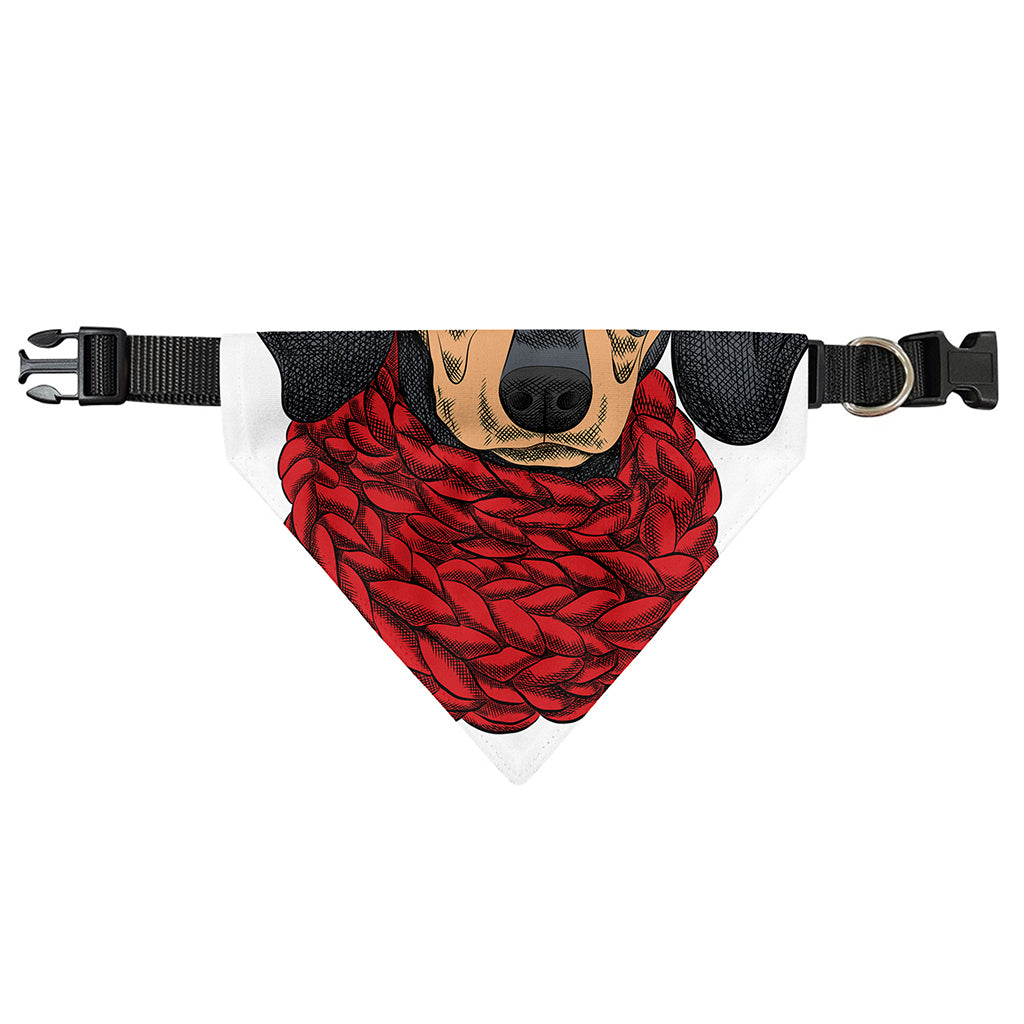 Christmas Santa Dachshund Print Over The Collar Dog Bandana