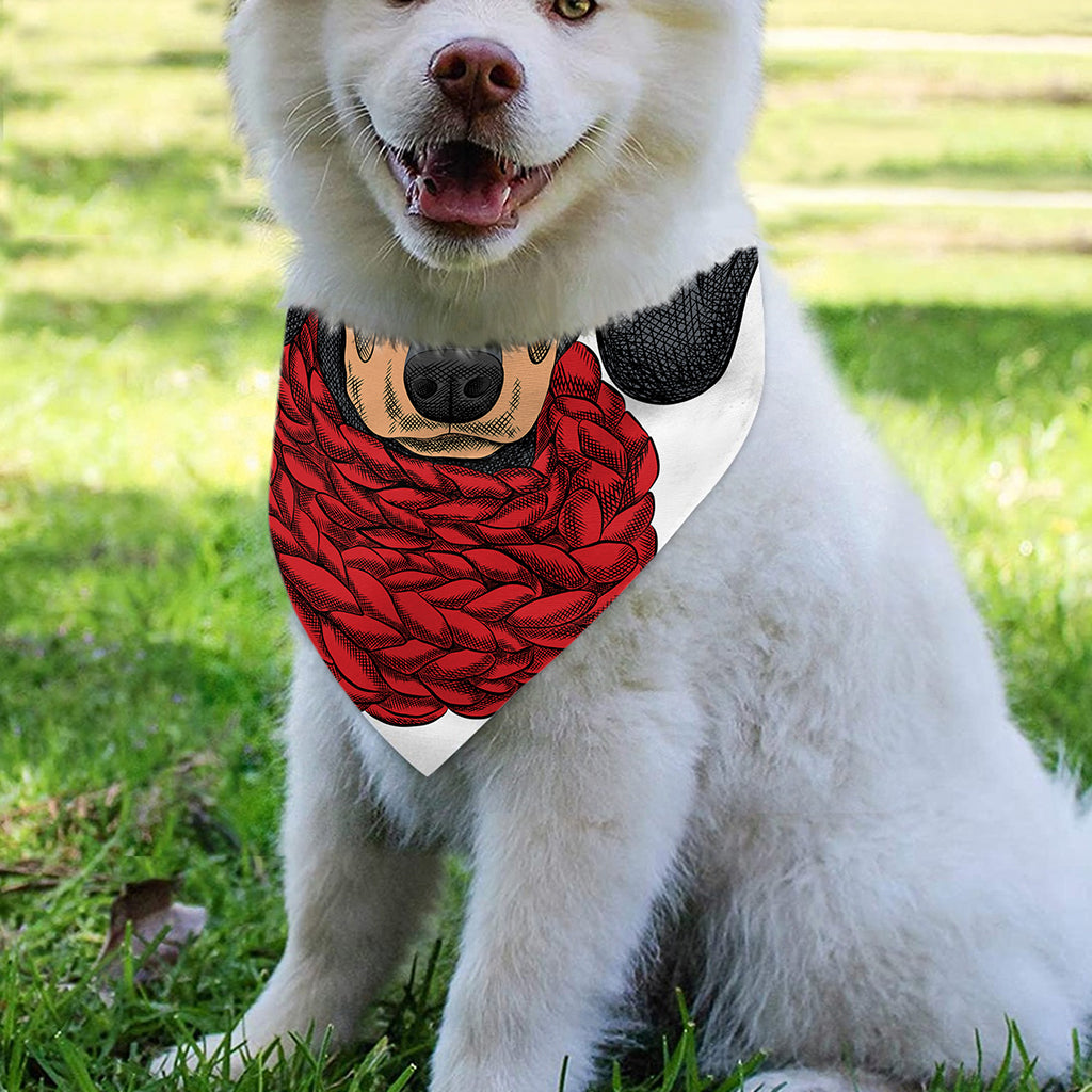 Christmas Santa Dachshund Print Over The Collar Dog Bandana