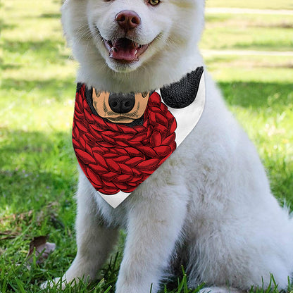 Christmas Santa Dachshund Print Over The Collar Dog Bandana